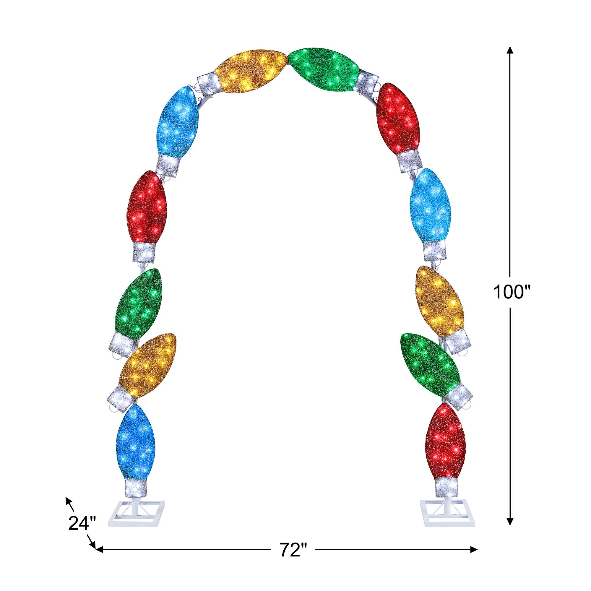 Mr. Christmas 8 ft. Illuminated Tinsel C9 Bulb Arch